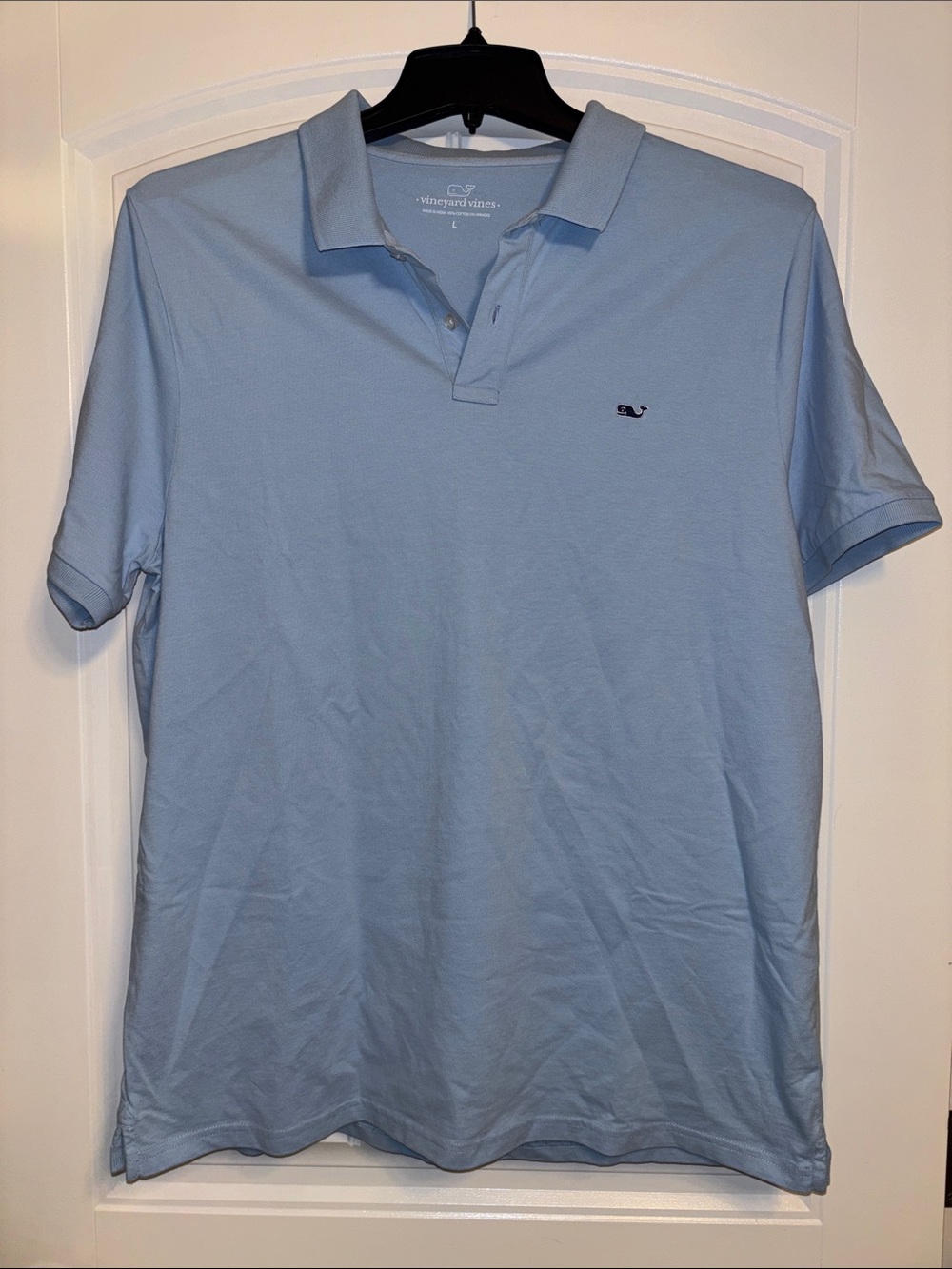 Vineyard Vines Light Blue Polo Preppy Whale Logo Golf Stretch Country Club Coast